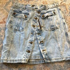HUNTER &‎ BROWN denim Asymmetrical Denim Mini Skirt